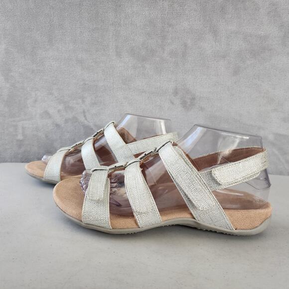 Vionic Sandals Womens Size 7 Enamel Trim Beads Adjustable Straps Amber Pearl - Picture 6 of 11